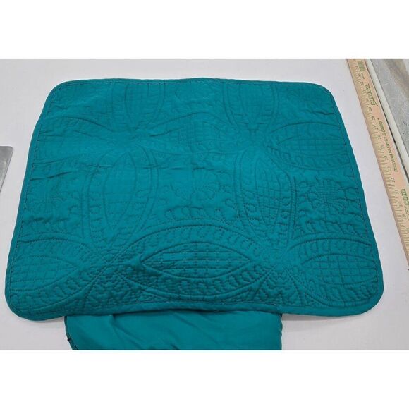 Mezzati Teal Quilted Standard Sham 20" x 26" Polyester - Picture 2 of 4